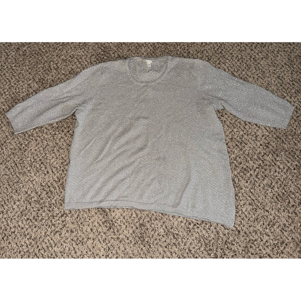 Cato Women's Quarter Sleeve Silver Sweater Size‎ 22/24W